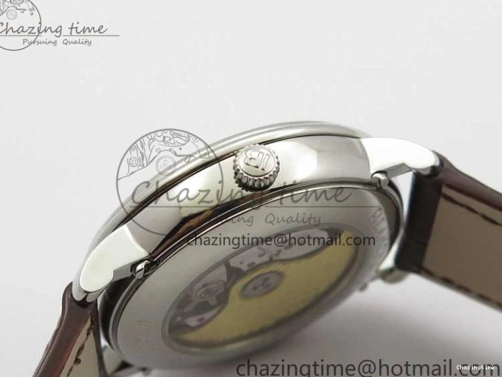 0321 Villeret 6654 SS Complicated Function OMF 1:1 Best Edition White Dial on Brown Leather Strap A6654 V Popular 7904